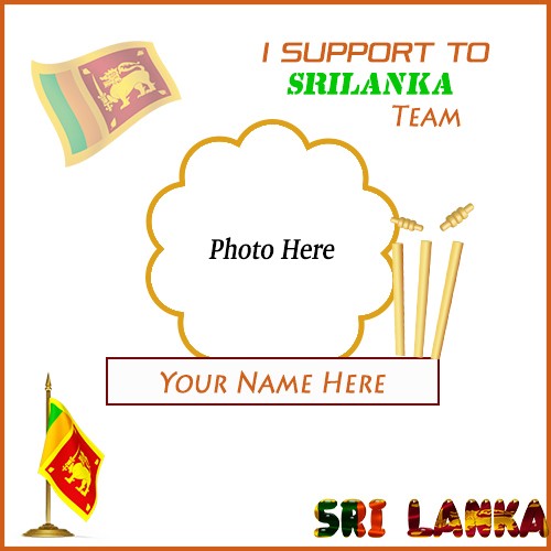 Icc World Cup 2024 Support Team Sri Lanka Photo Frame With Name